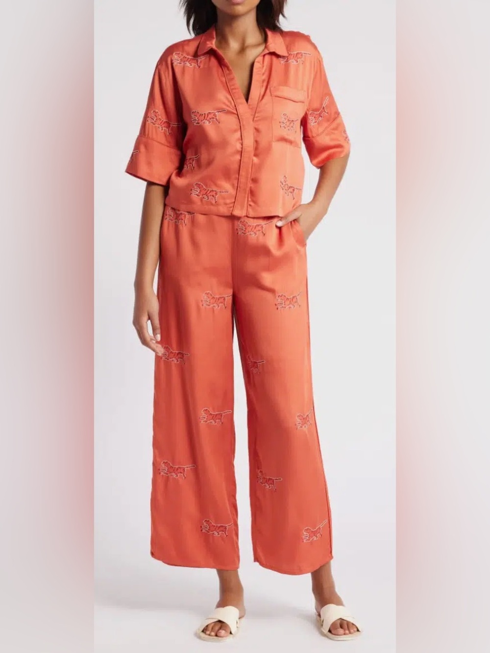 SANI Embroidered TIGER Lounge Set Pajamas